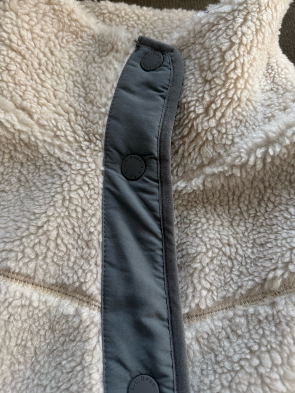 L.L. Bean Soapstone Sherpa Fleece Jacket NWT - Picture 6 of 10
